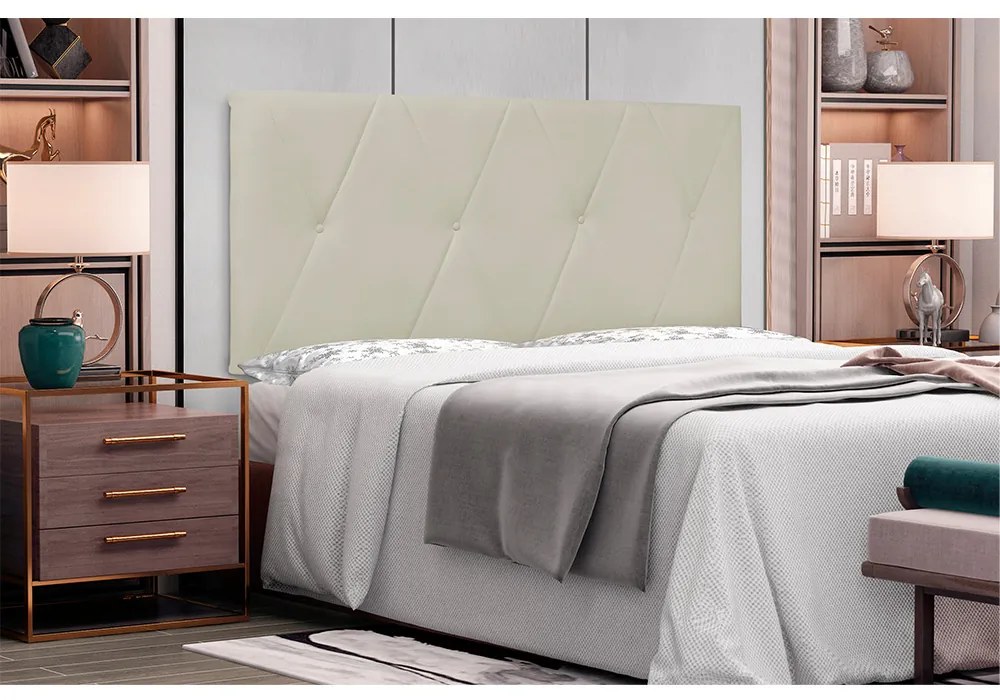 Cabeceira Painel Aquilla Para Cama Box Solteiro 90 cm Corino - D'Rossi - Bege