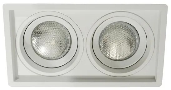 Plafon Embutir Par20 Duplo Aluminio Recuado 50W - BRANCO