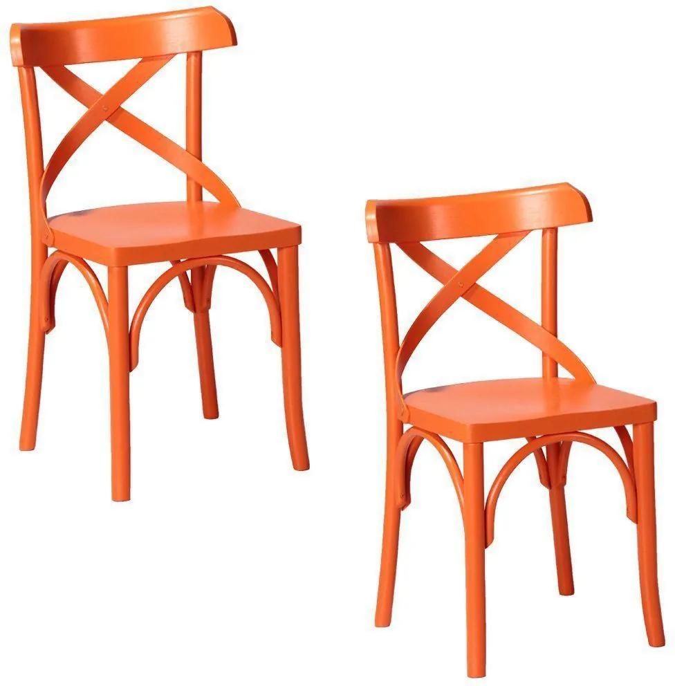 Kit 2 Cadeiras Decorativas Crift Laranja - Gran Belo