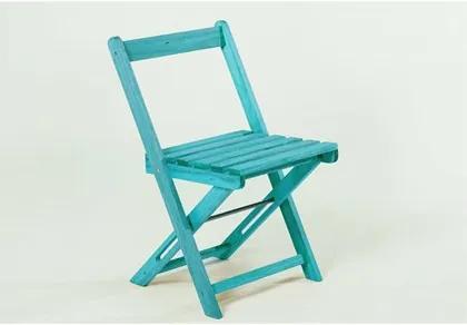 Cadeira Dobrável Boteco Stain Azul - Mão &amp; Formão