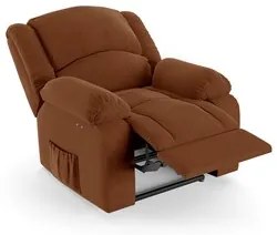 Poltrona do Papai Reclinável Pietra Power Touch Massagem FH9 Veludo Te