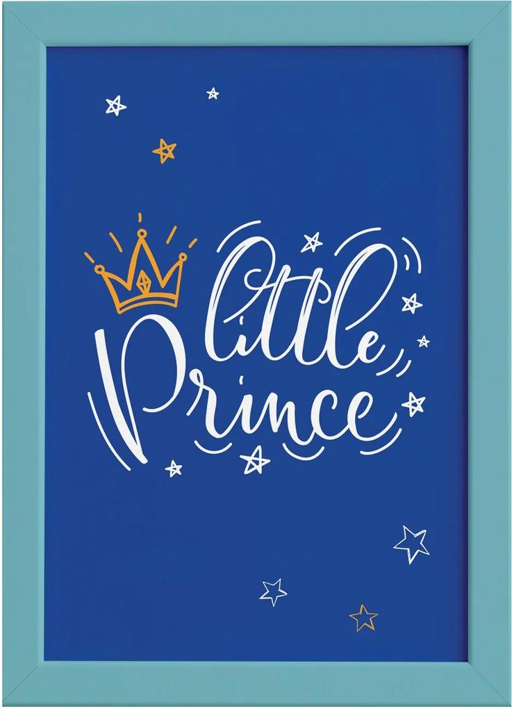 Quadro para Quarto de Bebê Pequeno Principe Moldura Azul
