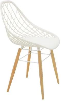 Cadeira Tramontina Philo Branca em Poliamida com Pernas de Madeira 92088010