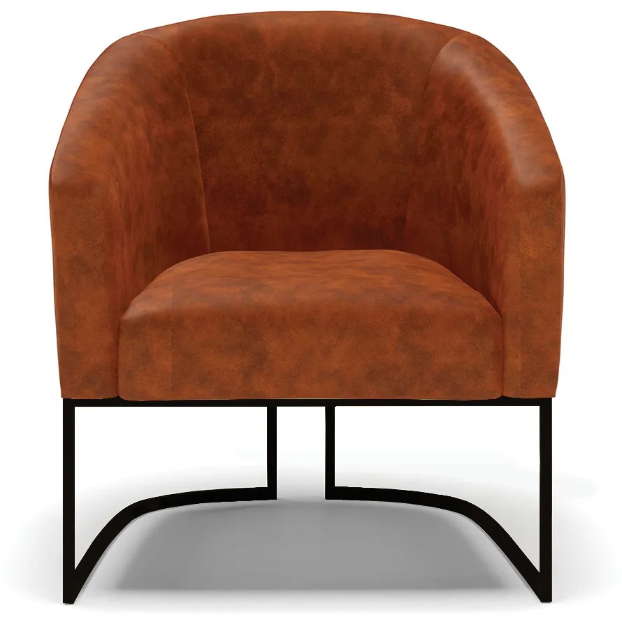 Poltrona Decorativa Industrial Preto Kit 2 Stella Sintético PU Nozes D03 - D'Rossi