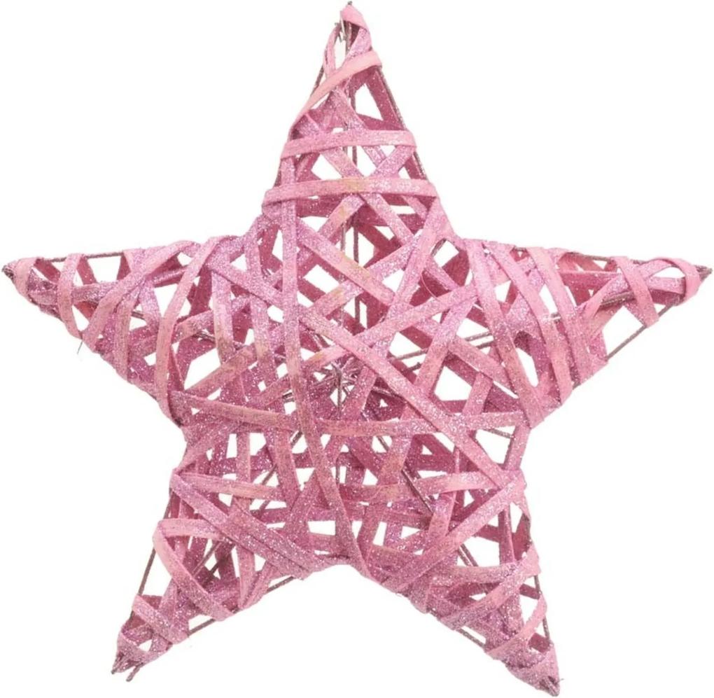 Estrela Decoração Natal 30Cm Cor Rosa 1 Unidade Plástico