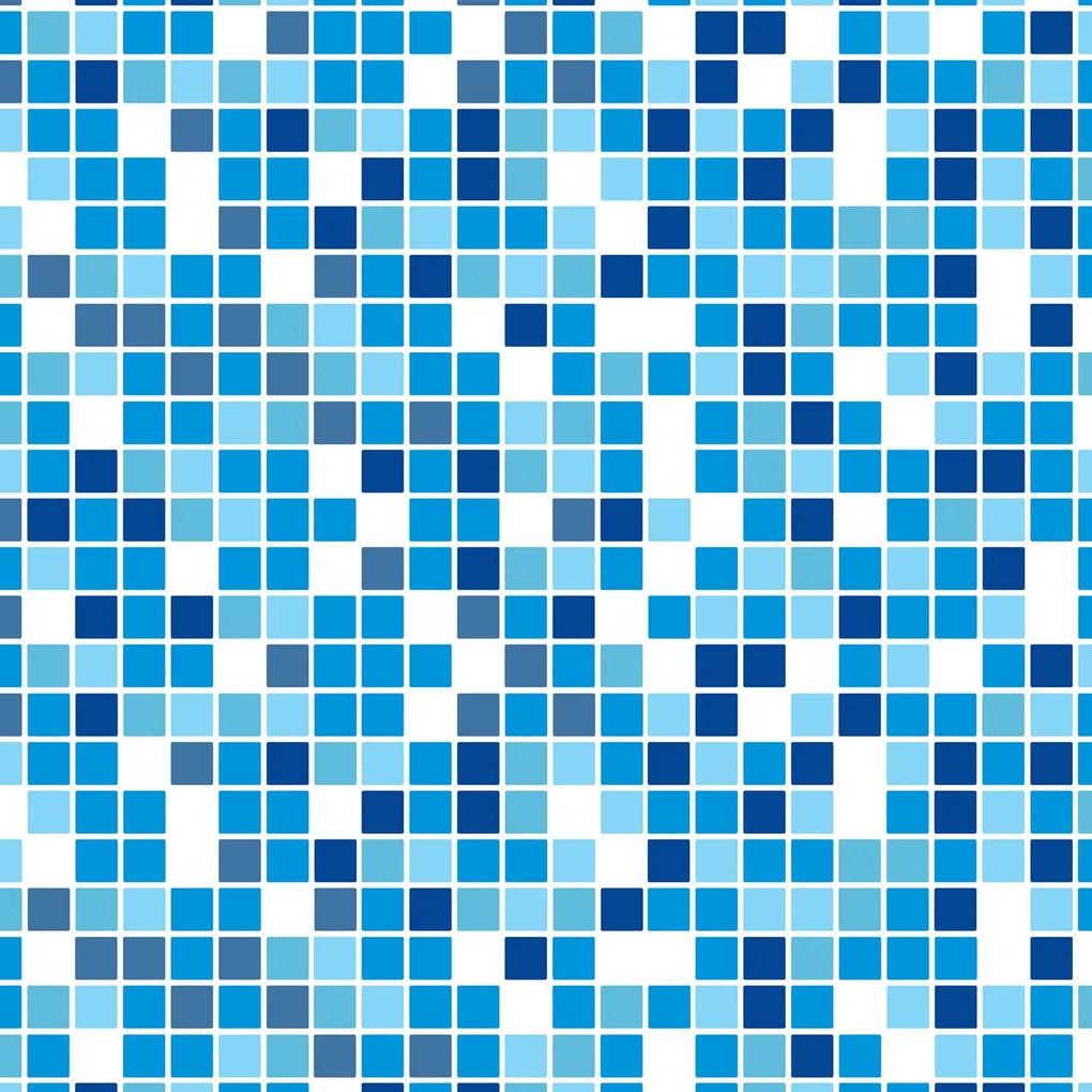 Papel de parede adesivo pastilha azul e branca
