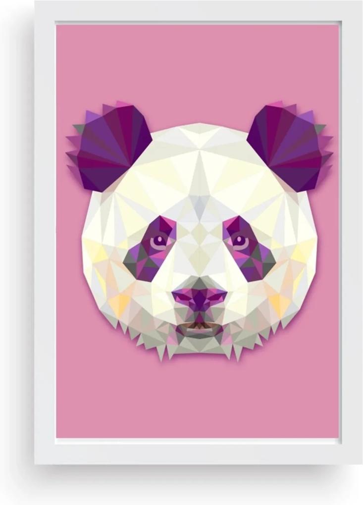 Quadro Love Decor Decorativo com Moldura Abstrato Panda Branco