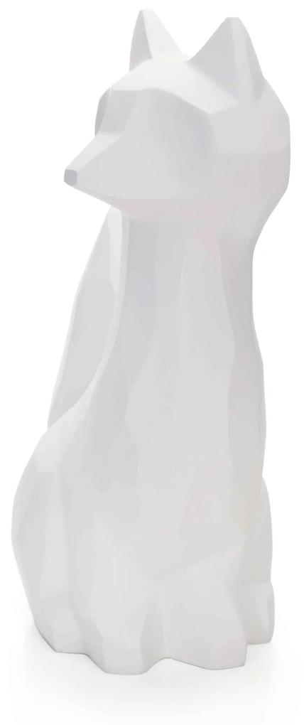Escultura Decorativa Raposa em Resina Branco Mate 25x15,5 cm - D'Rossi
