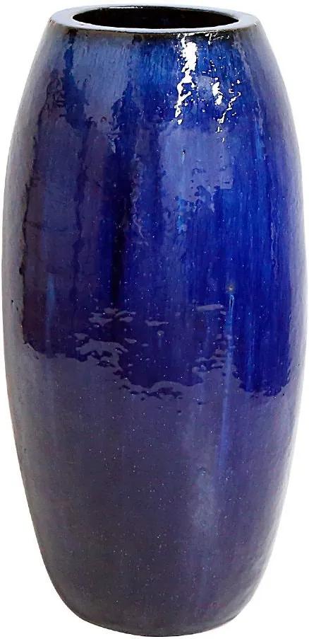 Vaso Vietnamita Cerâmica Importado Toggle Grande Azul D43cm x A95cm
