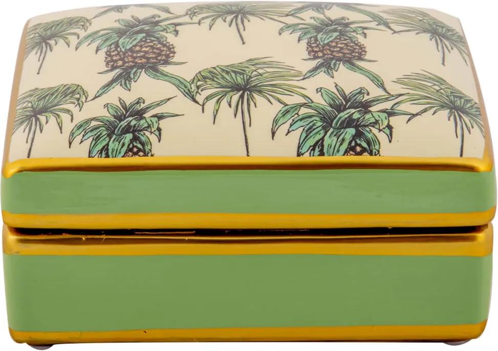 Caixa Decorativa de Porcelana Pérola - Linha Pineapple