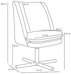 Kit 2 Poltronas Decorativas Pérsia Giratória Base Xis Madeira Algodão