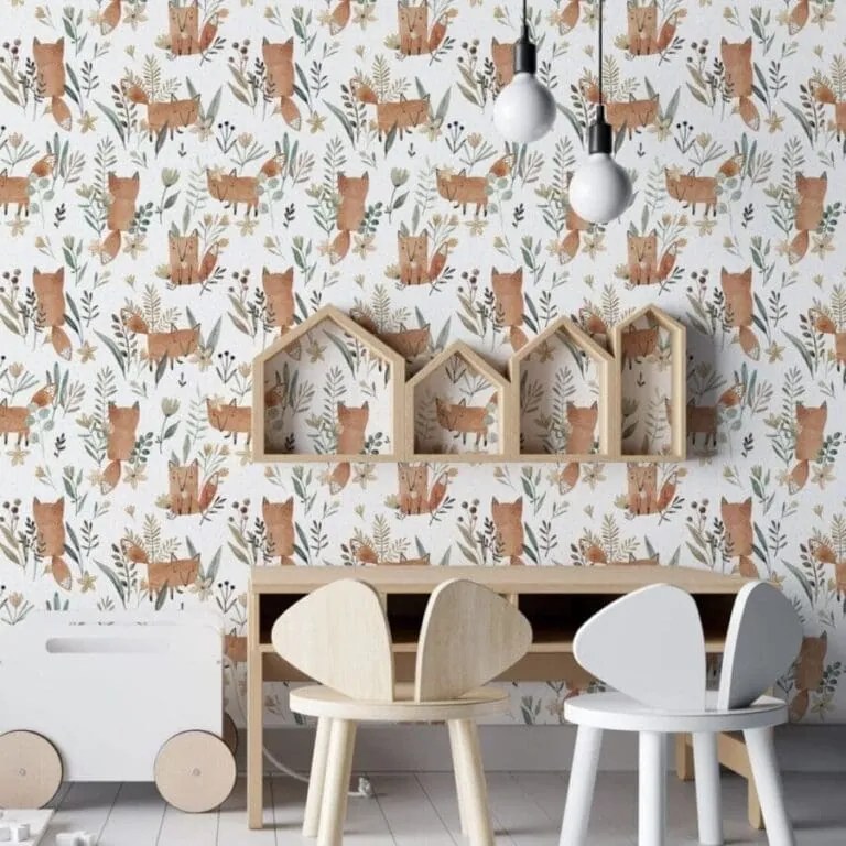 Papel Infantil Adesivo Desenho Raposinha Quarto De Criança