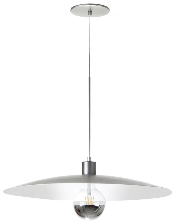 Pendente Eclisse Ø50X40Cm Disco Curvo Metal Alumínio 1Xe27 - Old Artis... (GRAFITE / COBRE BRILHO)