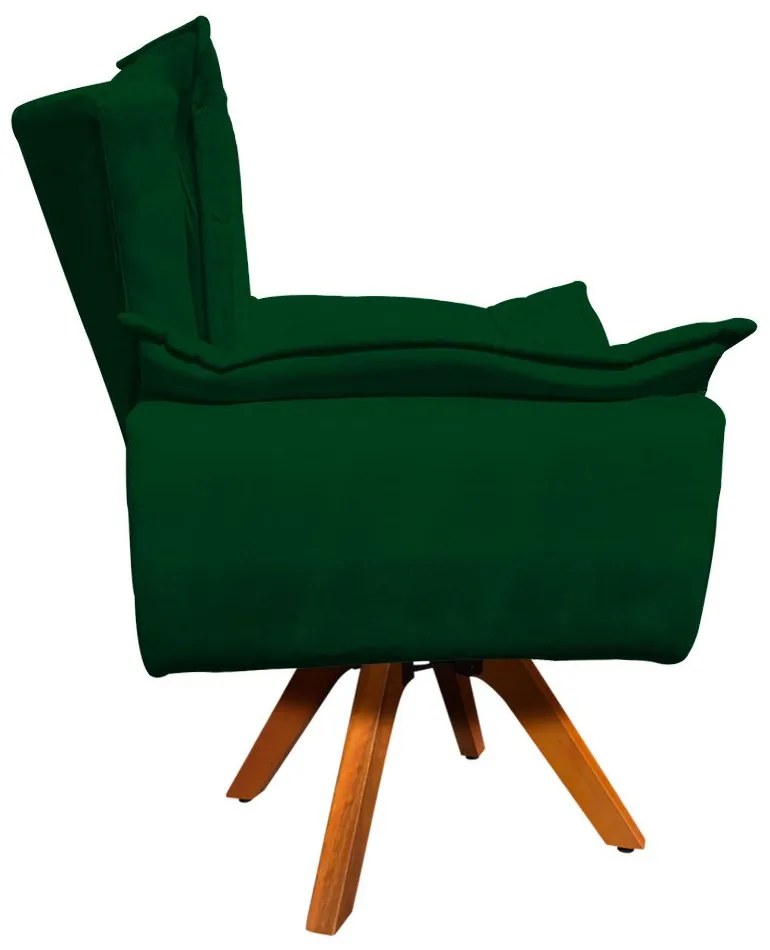 Poltrona Sala de Estar Giratória MM30 Kit 2 Opala Suede Verde D03 - D'Rossi