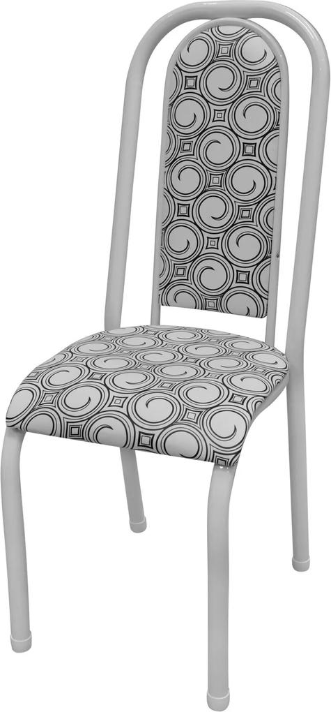 Cadeira Roma Almofadada branco/espiral AçoMix