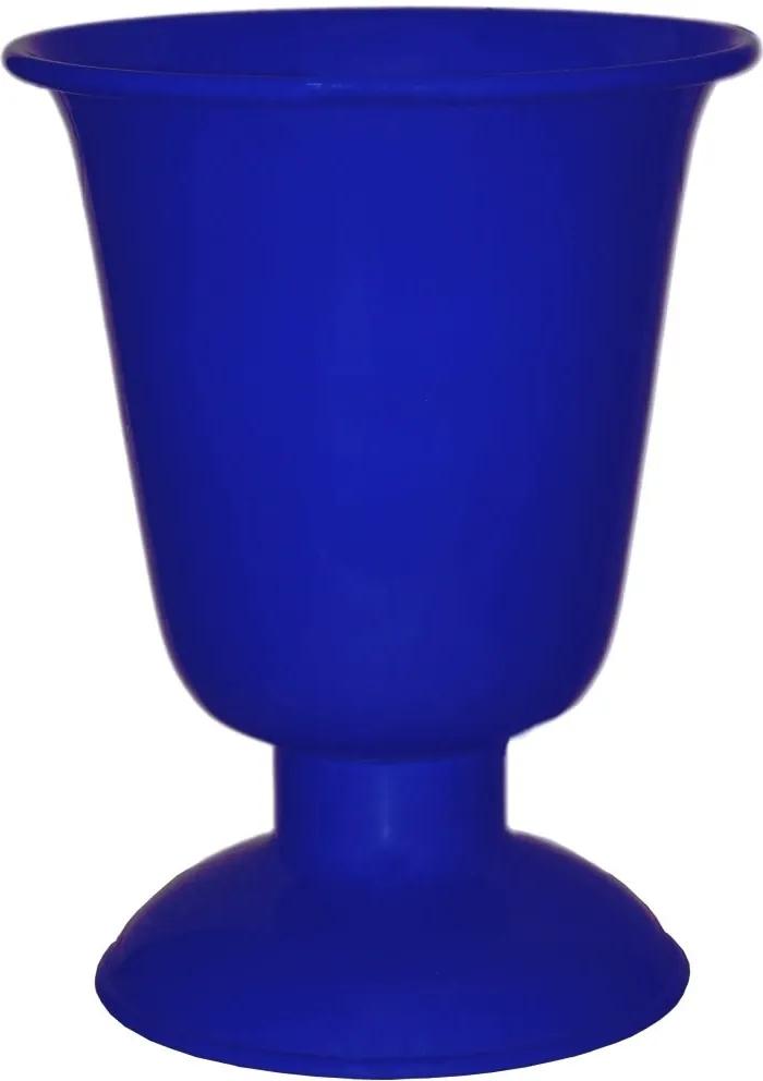 Vaso Tulipa Médio Em Alumínio 24cm X 18cm Azul Escuro
