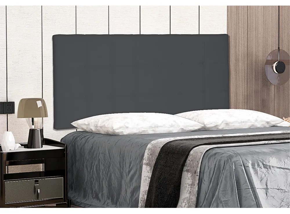 Cabeceira Painel Verona Para Cama Box King 195 cm Suede - D'Rossi - Cinza