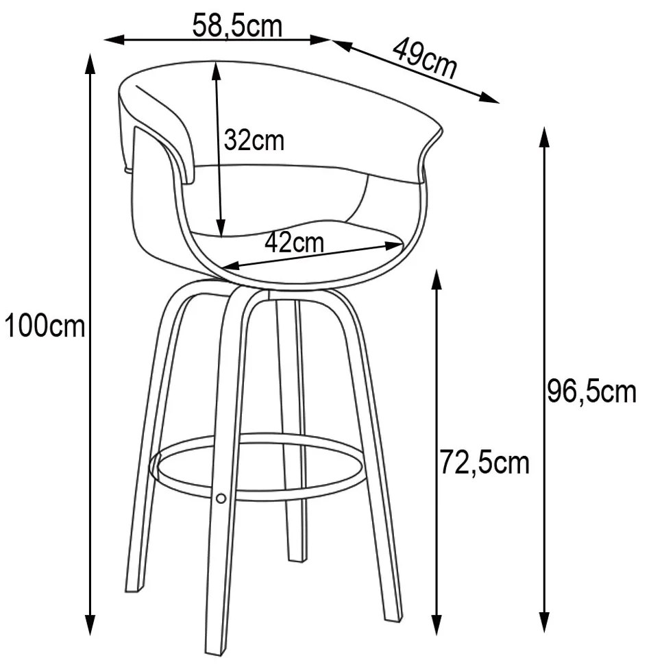 Kit 05 Banquetas para Cozinha Giratória Brenna Base Madeira PU Sintético Branco G56 - Gran Belo