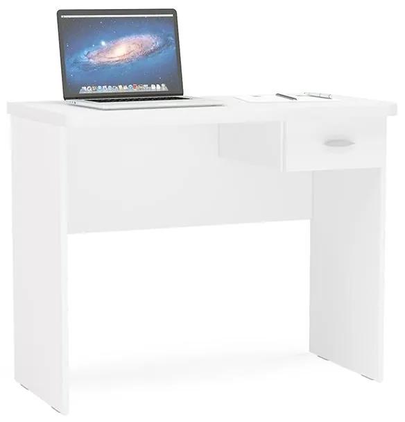 Mesa Computador De Escritório Resende 90cm 1 Gaveta - Branco
