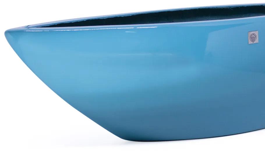 Vaso Decorativo Barca Azul Turquesa 17x63x17 cm - D'Rossi
