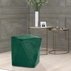 Puff Decorativo Ametista C-303 Veludo Verde - Domi