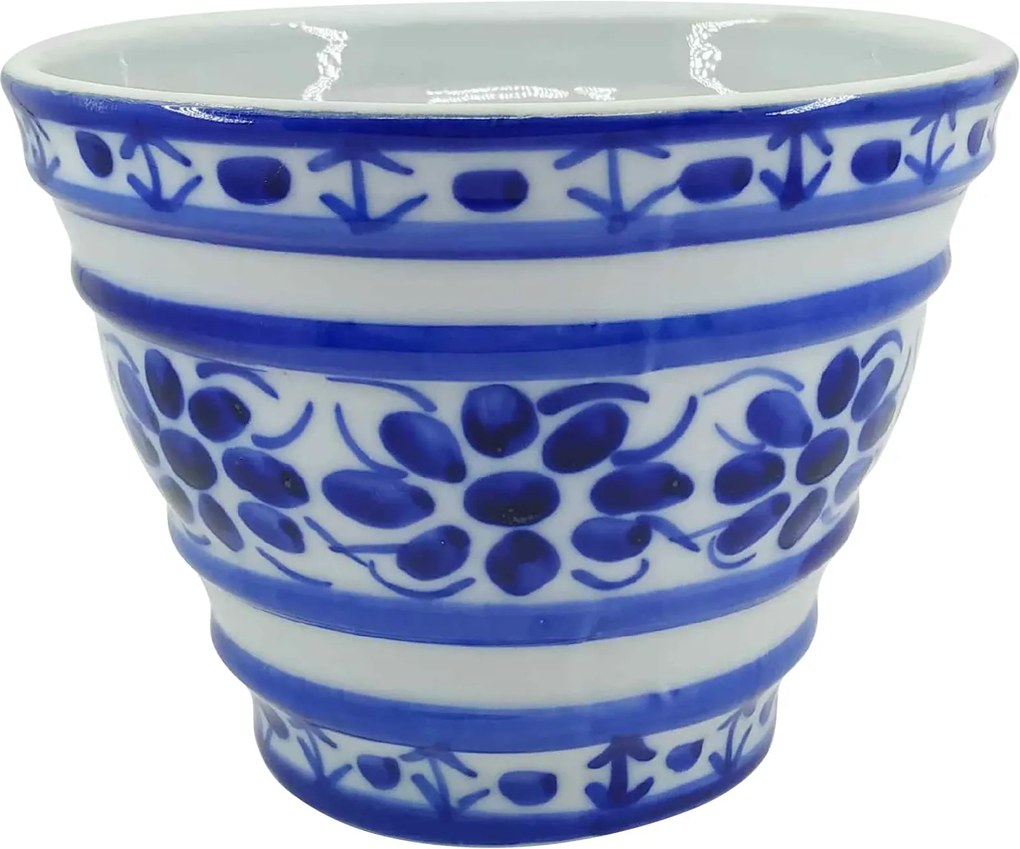 Vaso em Porcelana Azul Colonial 11,5 cm (com furo)