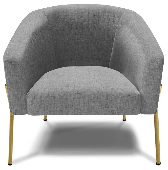 Poltrona Decorativa Pé de Ferro Dourado Kit 2 Stella Linho D03 - D'Rossi - A26 Grafite