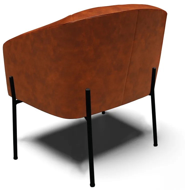 Poltrona Decorativa Pé de Ferro Preto Kit 2 Stella Sintético PU D03 - D'Rossi - Nozes
