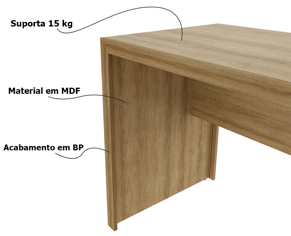 Mesa para Escritório Home Office ME4109 MDP Amendoa G69 - Gran Belo