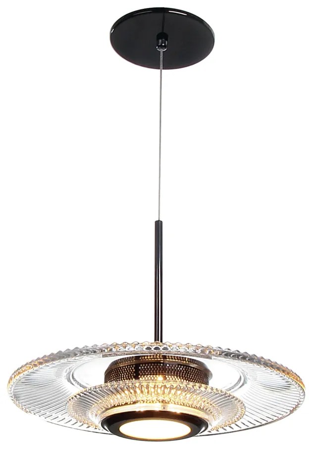 Pendente Sunflower Horizontal Ø31X20,5Cm 01Xled 9,4W 2700K Metal Alumi... (LUNA / ROSE FOSCO, 110v)