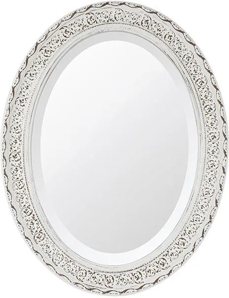 Espelho Oval Bisotê Branco Provençal Grande