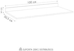 Tampo Para Balcão de Cozinha 100cm MDP M24 Branco - Mpozenato