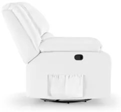 Poltrona do Papai Reclinável Pietra Glider Giratória USB FH9 PU Branco