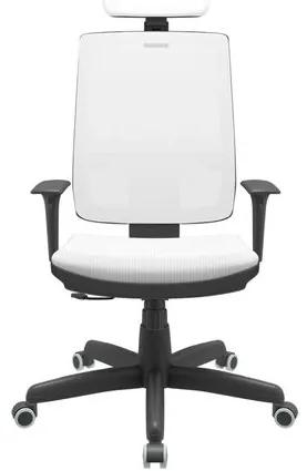 Cadeira Office Brizza Tela Branca Com Encosto Assento Aero Branco RelaxPlax Base Standard 126cm - 63681 Sun House