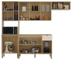 Cozinha Compacta Balcão Sem Tampo Laura Plus Soft/Freijó Z06 - Mpozena