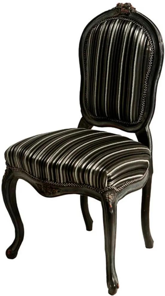 Cadeira Provence Noir de Madeira sem Braço Assento e Encosto de Seda