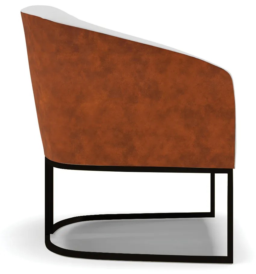 Poltrona Decorativa Industrial Preta Stella Nozes/Linho Cinza D03 - D'Rossi