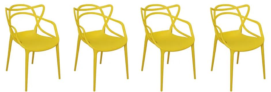 Conjunto com 4 Cadeiras Allegra - Amarelo