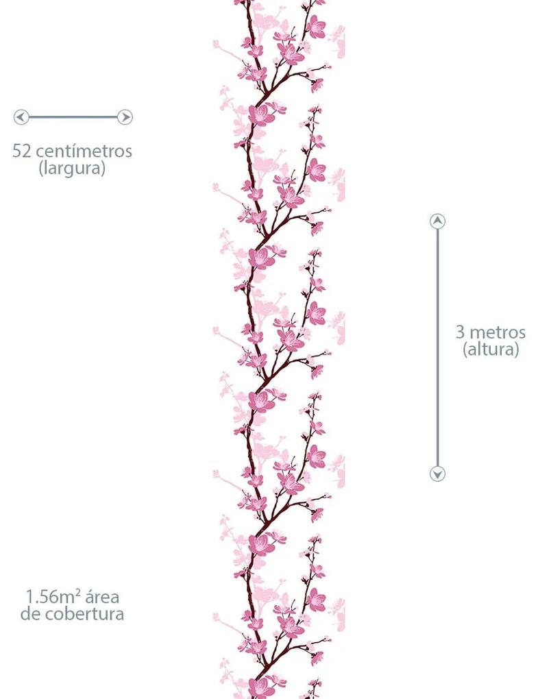 Papel de Parede Floral Rosa
