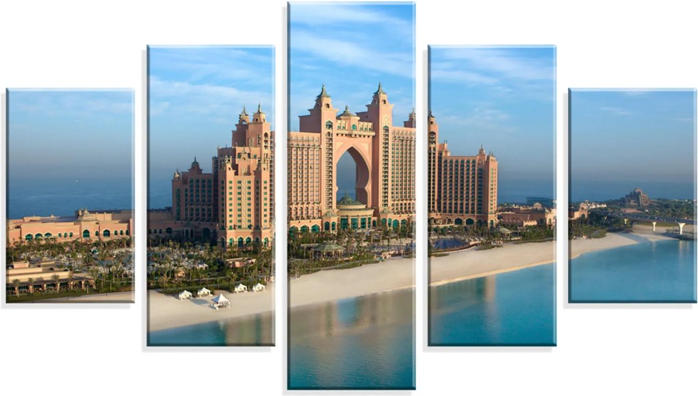 Conjunto de 5 Telas Wevans em Canvas 90x160 Dubai Azul