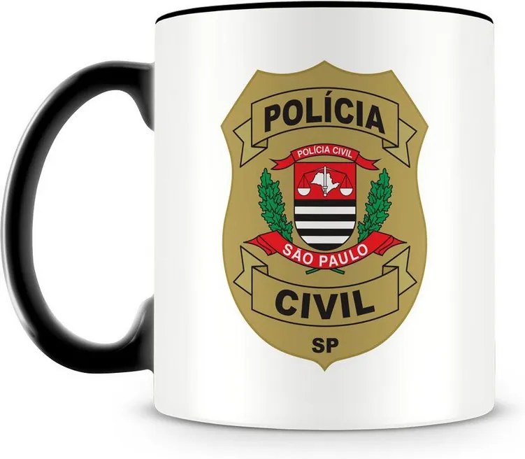 Caneca Personalizada Polícia Civil de São Paulo (Com Nome)