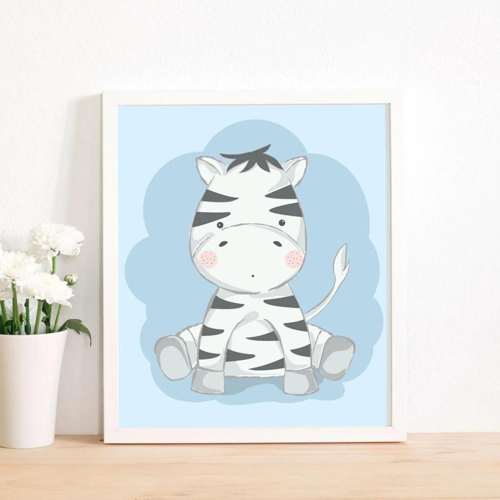 Quadro Decorativo Infantil Zebra Baby Branco - 20x30cm