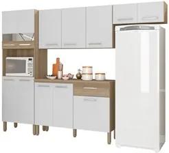 Cozinha Compacta com Balcão Versalhes 12 Portas Nogal/White- Kit's Par