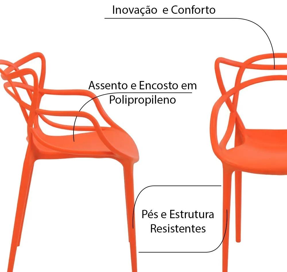 Cadeira Decorativa Sala e Cozinha Feliti (PP) Laranja G56 - Gran Belo