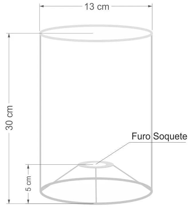 Cúpula abajur e luminária cilíndrica vivare cp-7002 Ø13x30cm - bocal nacional