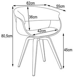 Cadeira de Jantar Moderna Base Madeira Fixa Betani R02 Sintético Preto