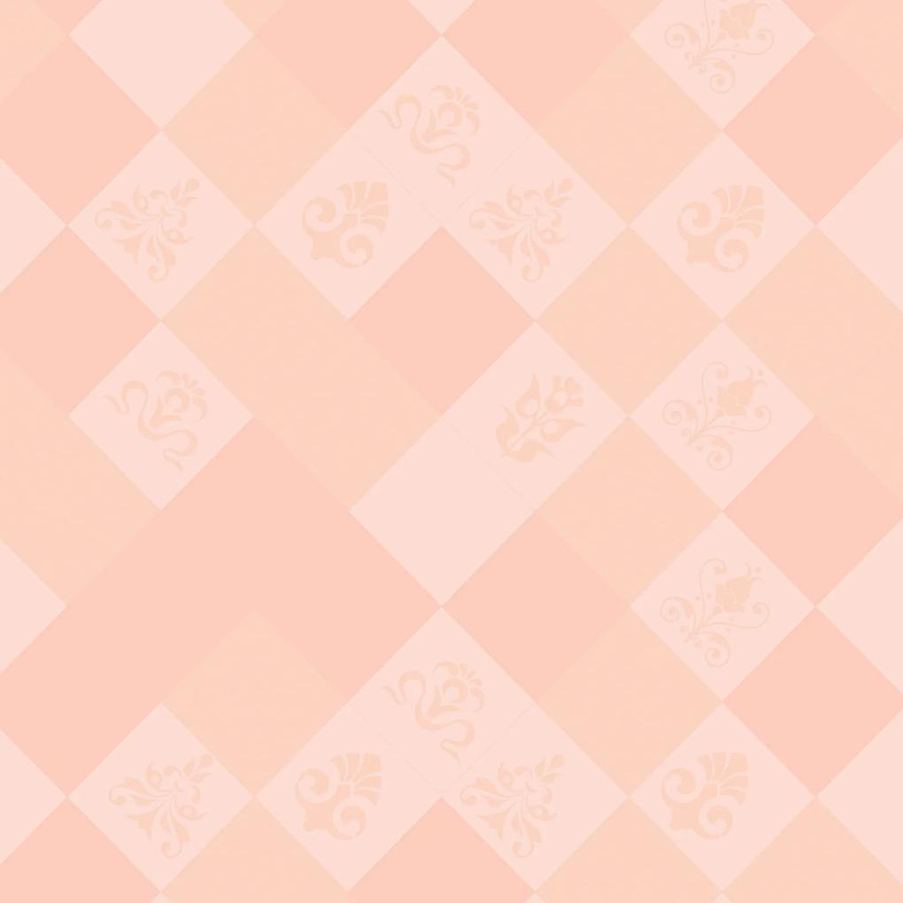 Papel de parede adesivo arabesco nude e rosa