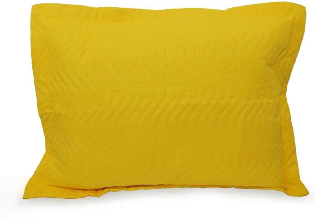 Porta Travesseiro Avulso Matelado - Juma - Amarelo
