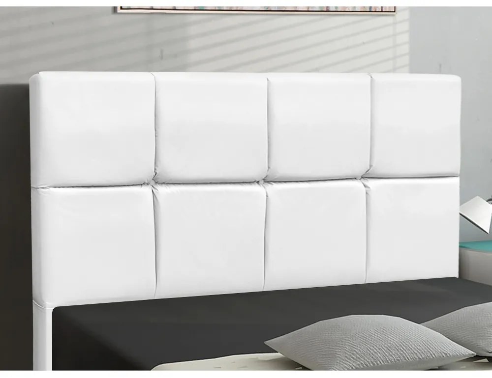 Cabeceira Roma para Cama Box Solteiro 90 cm Corino - D'Rossi - Branco