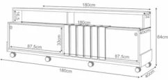 Rack Bancada de TV 50 Pol 136cm Graci Cinamomo/Off White - HB Móveis